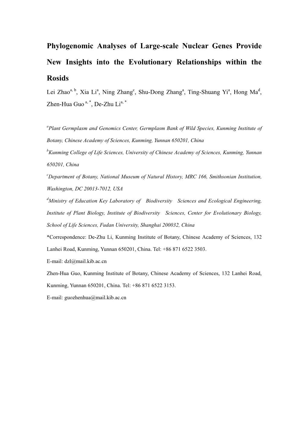 Phylogenomic Analyses of Large-Scale Nuclear Genes Provide