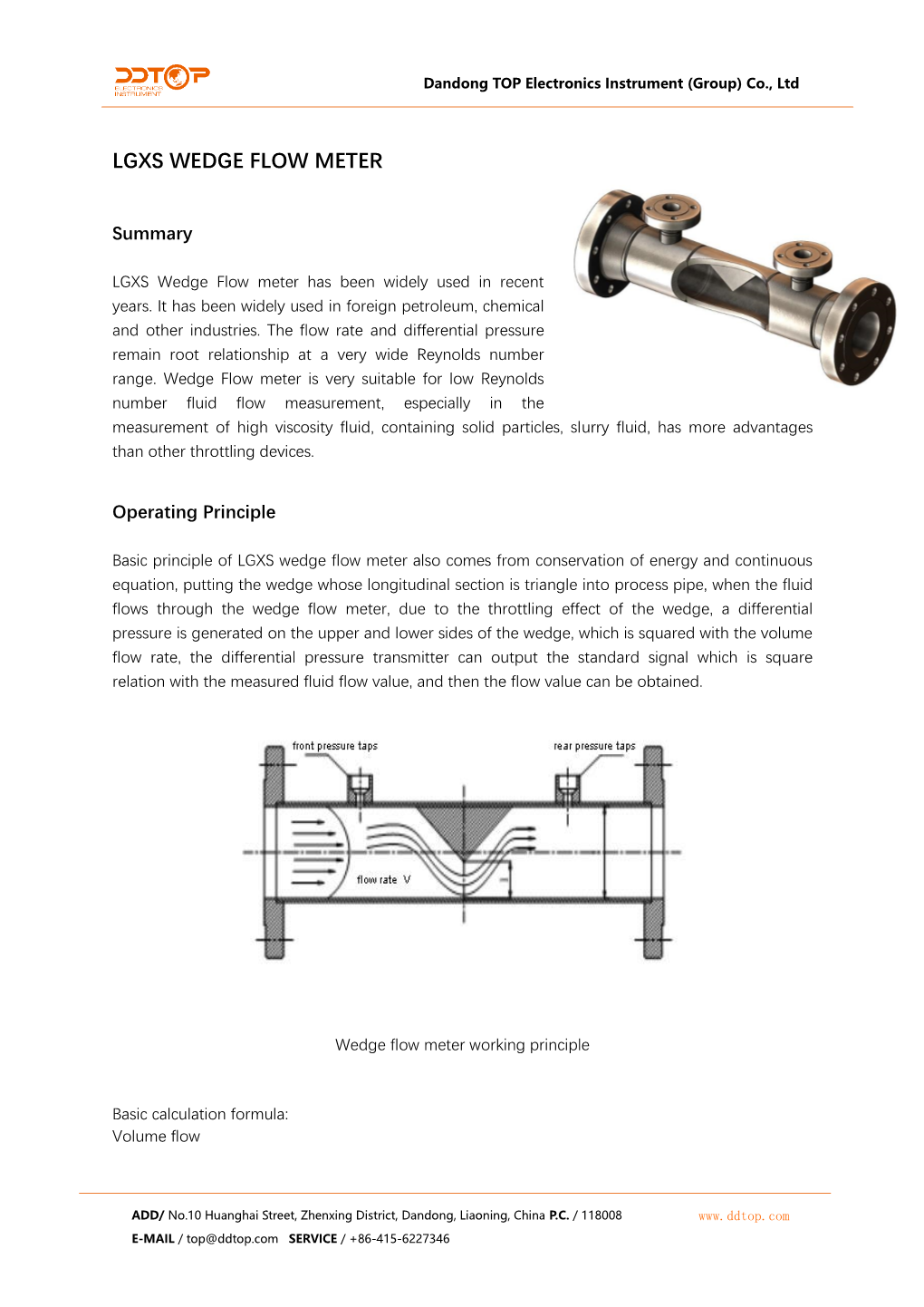 Lgxs Wedge Flow Meter