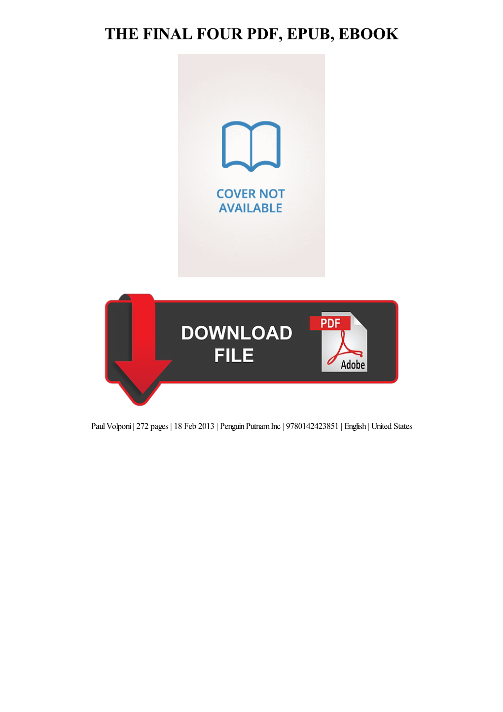 PDF Download the Final Four Pdf Free Download