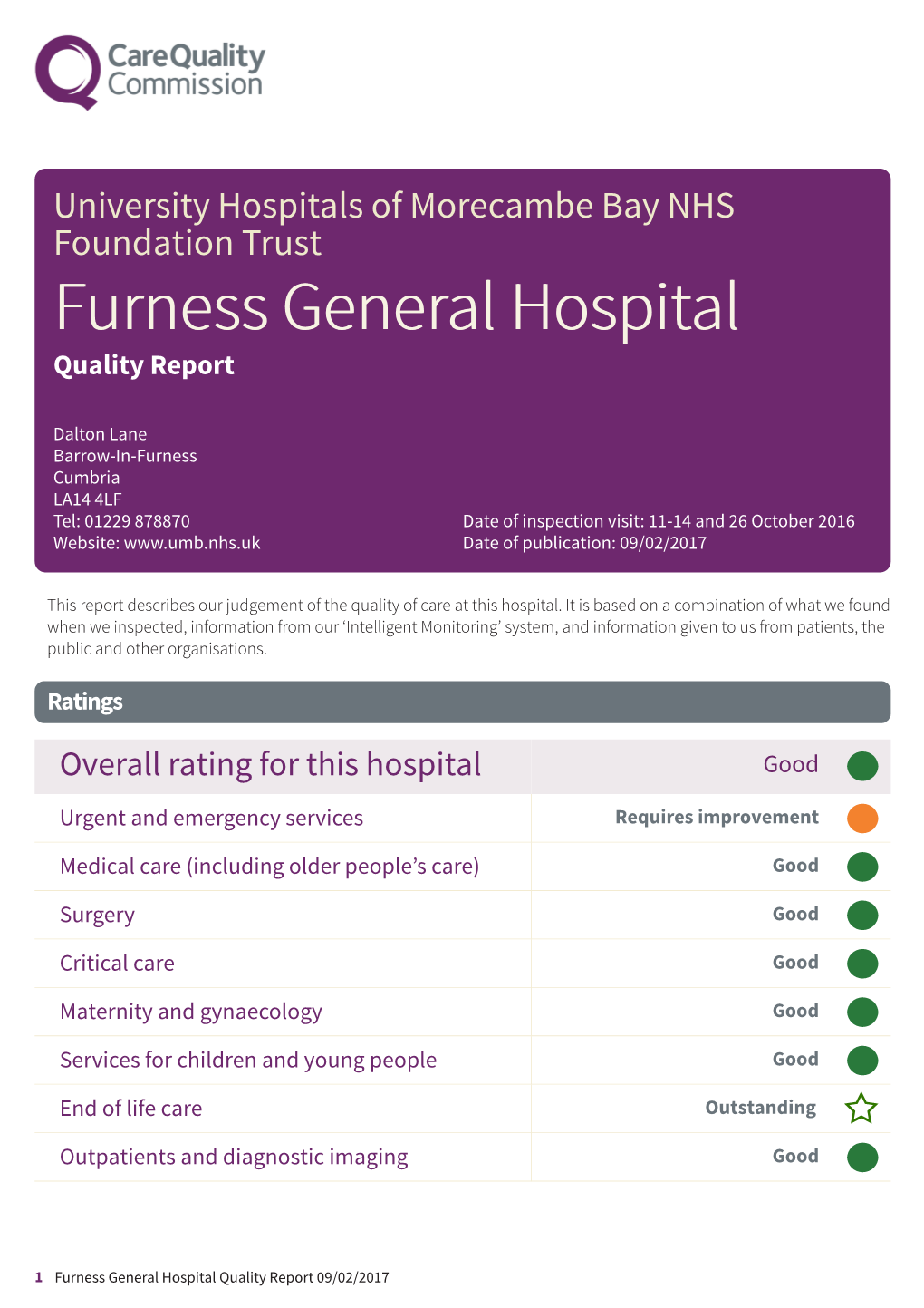 Furness General Hospital Newapproachfocused Report