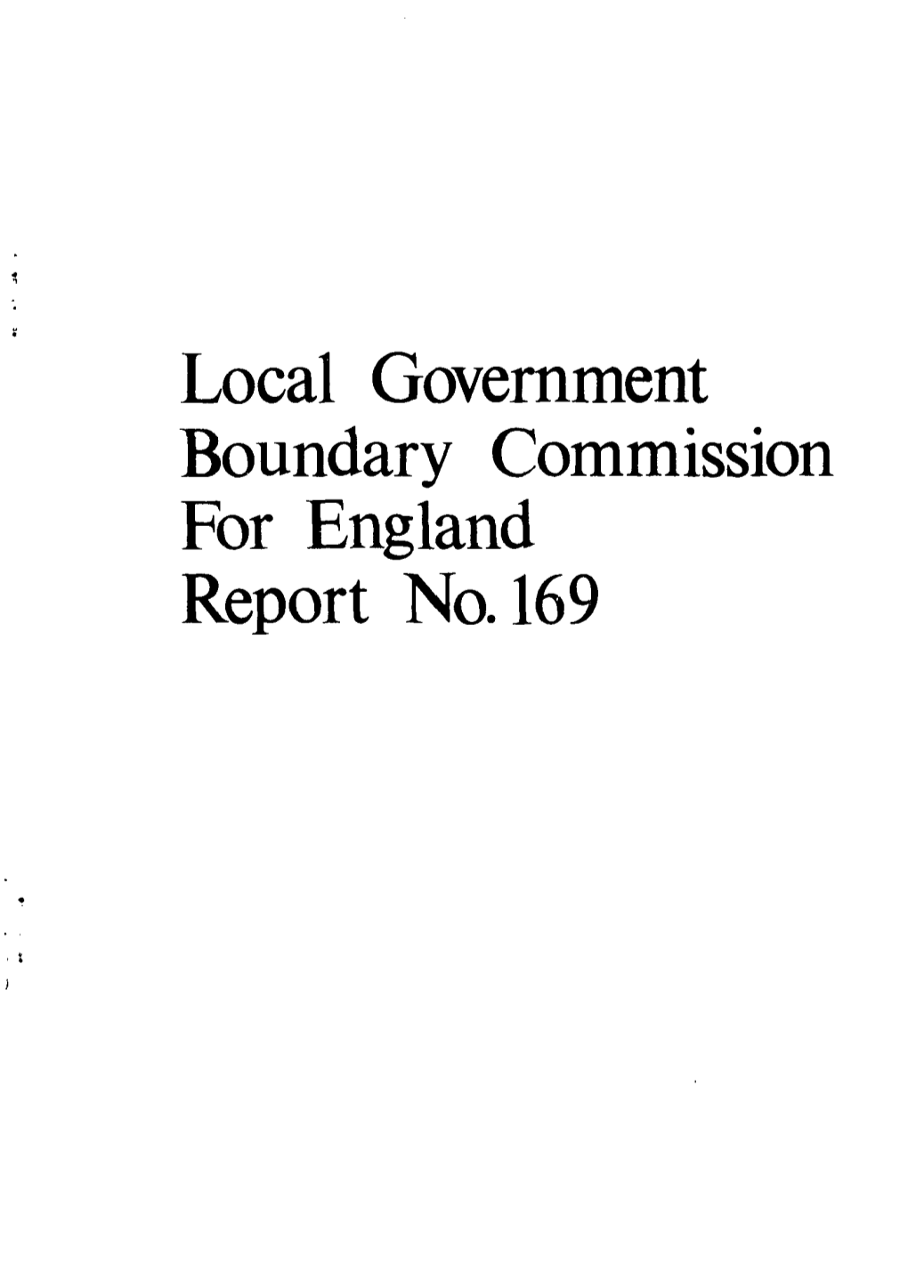 Local Government Boundary Commission for England Report No