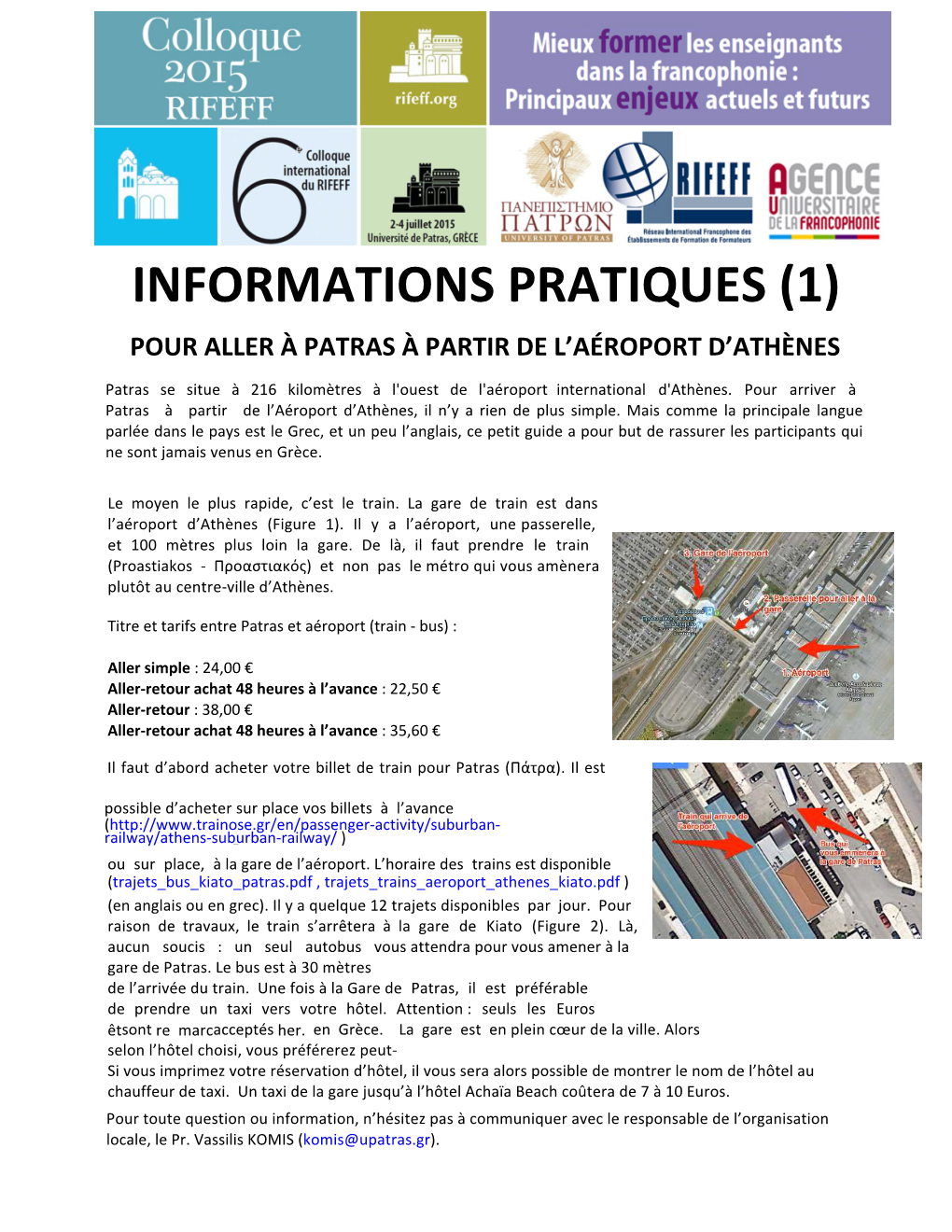 Informations Pratiques (1) Pour Aller À Patras À Partir De L'aéroport D'athènes