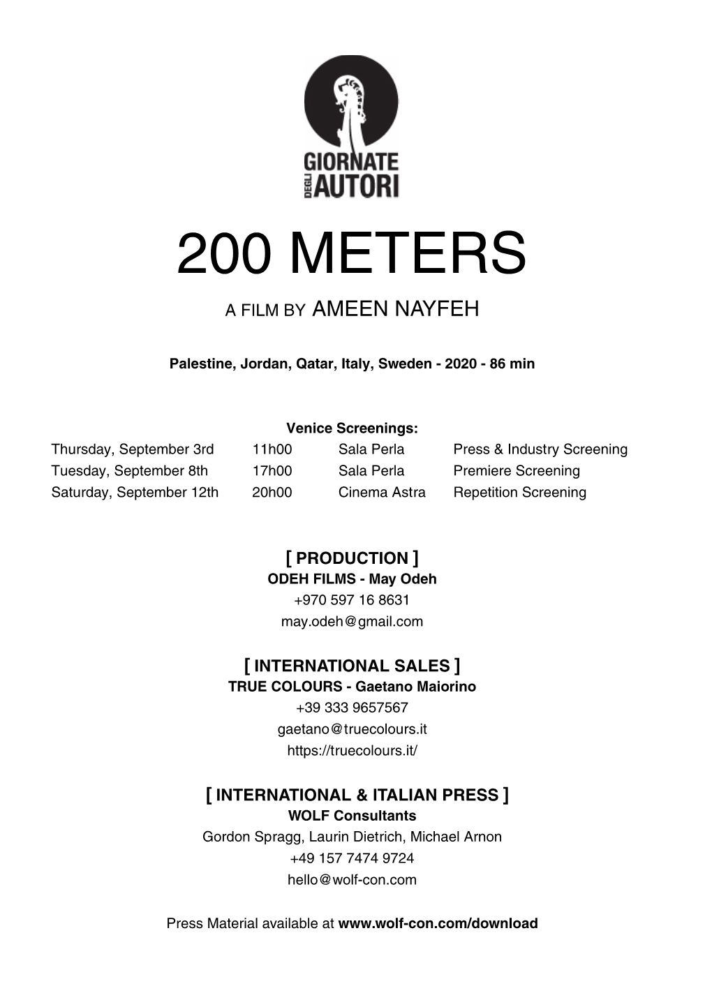 200 METERS Press Kit.Pdf