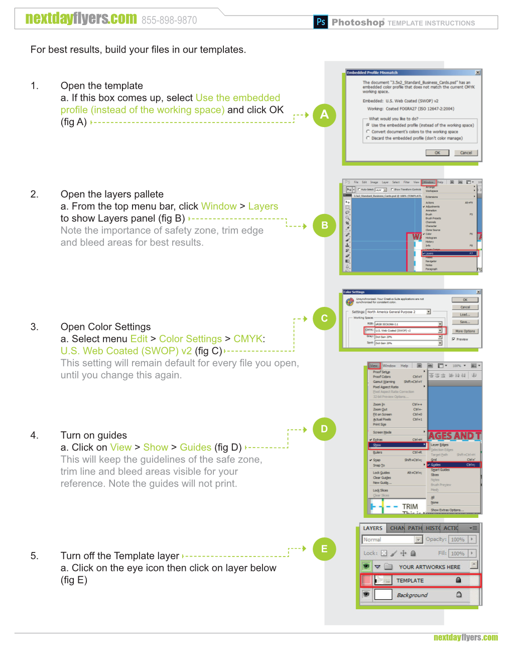 Photoshop TEMPLATE INSTRUCTIONS