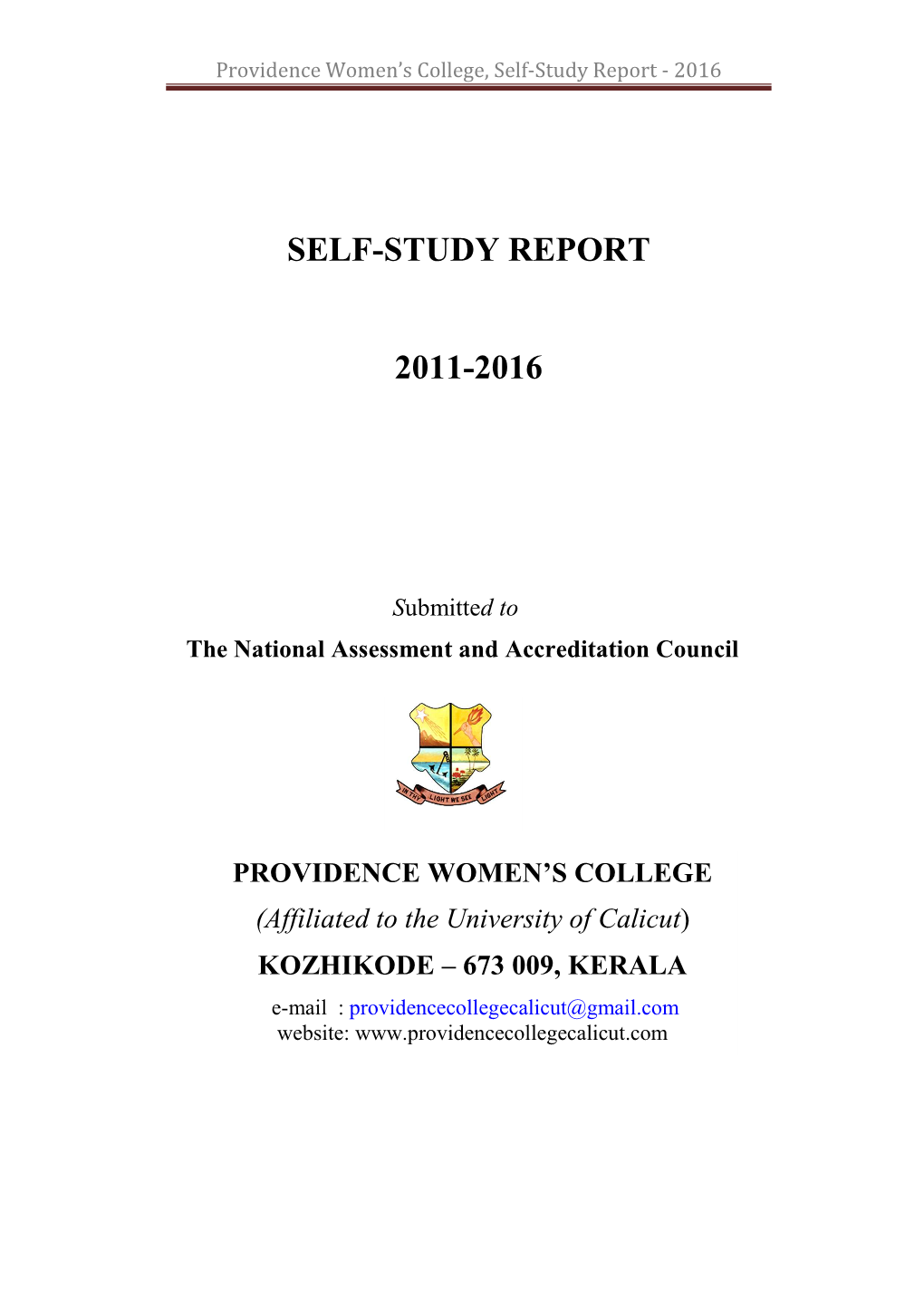 Self-Study Report 2011-2016