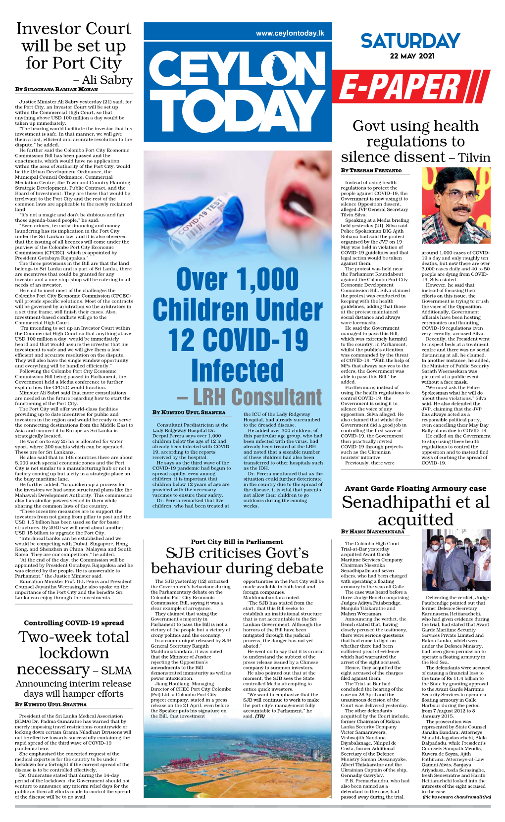 Saturday Over 1,000 Children Under 12 COVID-19 Infected