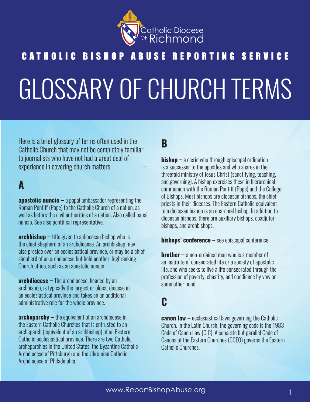 Glossary of Church Terms