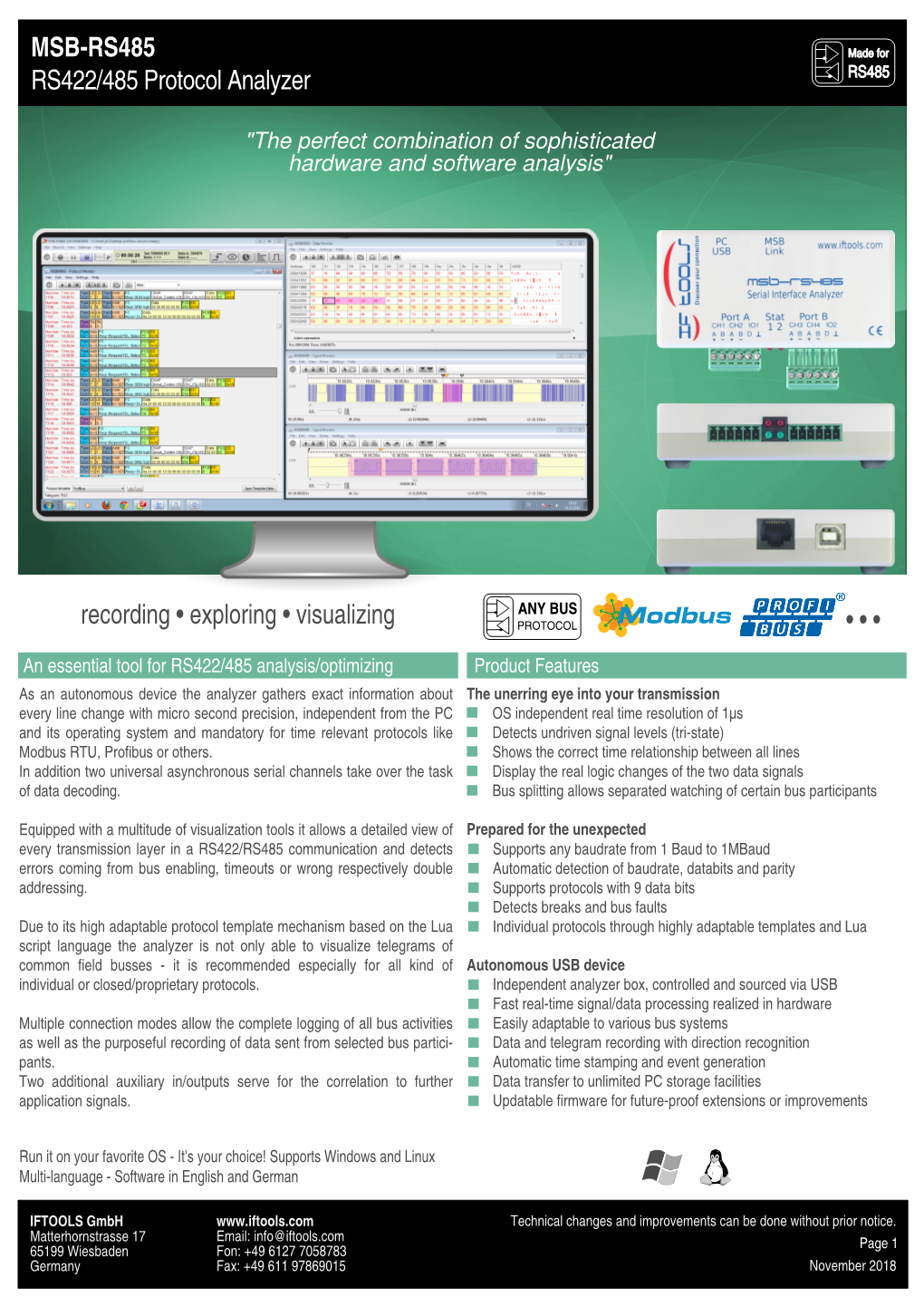 MSB-RS485 RS422/485 Protocol Analyzer Recording • Exploring • Visualizing •