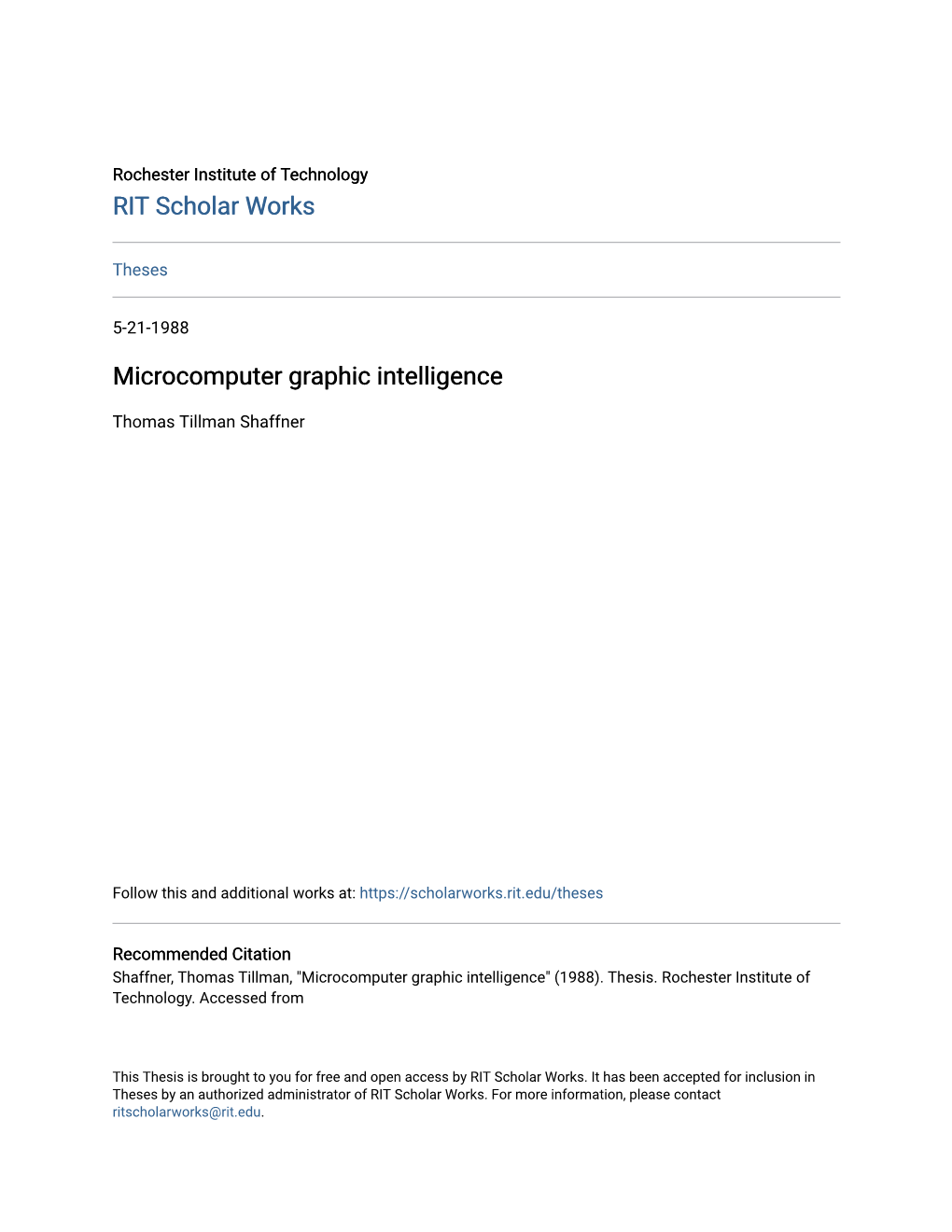 Microcomputer Graphic Intelligence