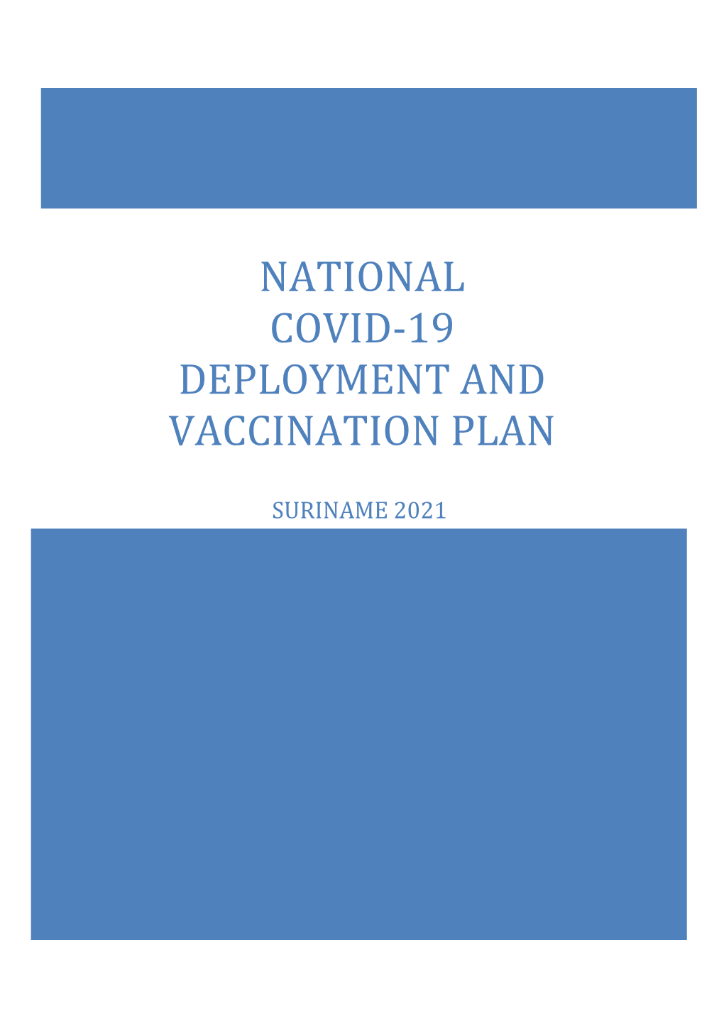 National Covid-19 Deployment and Vaccination Plan