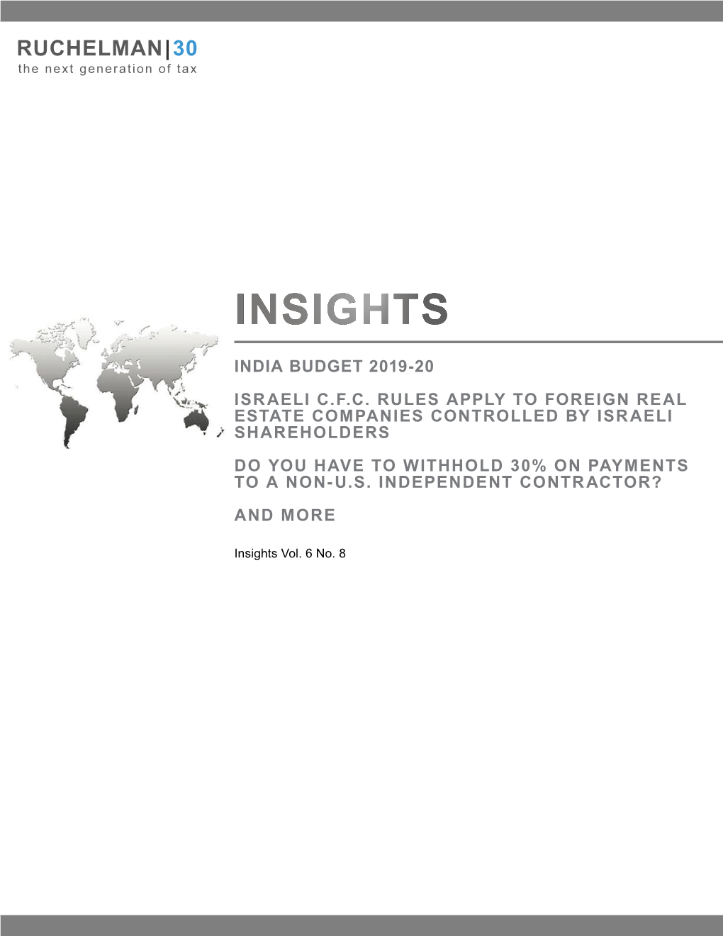 Insights – Vol. 6 No. 8