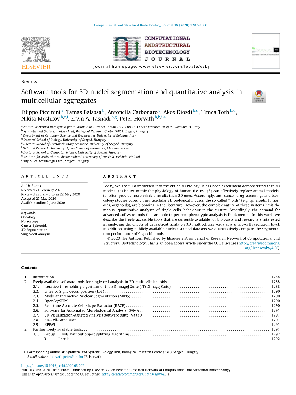 Software Tools for 3D Nuclei Segmentation and Quantitative Analysis in Multicellular Aggregates