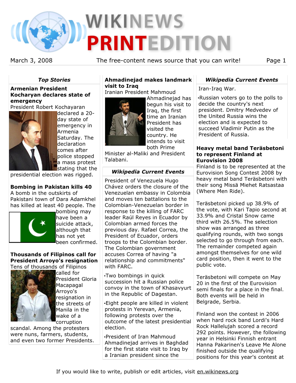 March 3, 2008 the Free-Content News Source That You Can Write! Page 1