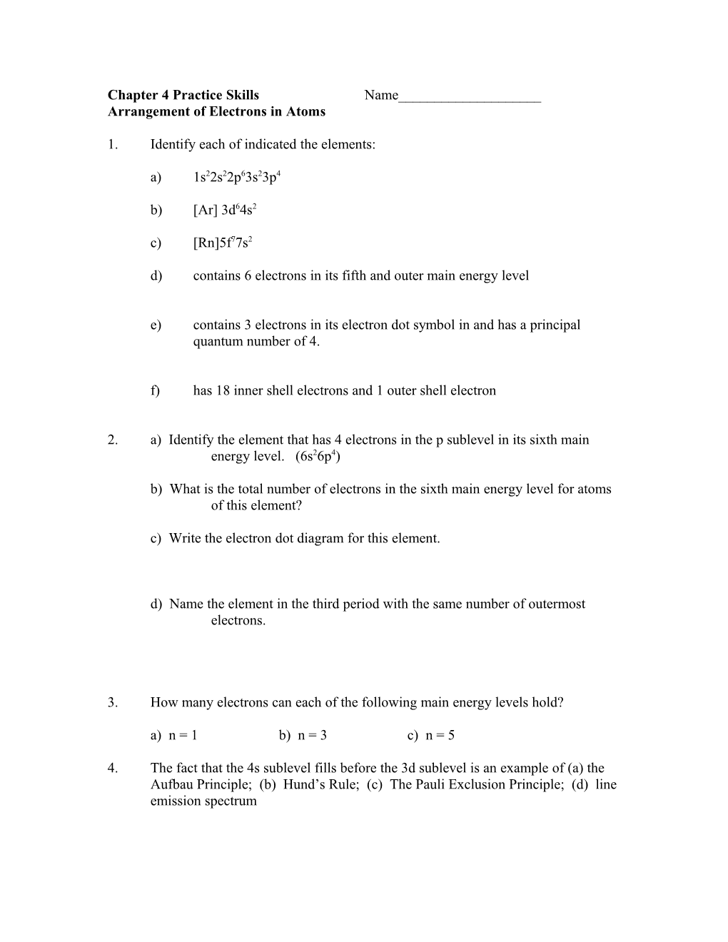 Chapter 4 Practice Skills