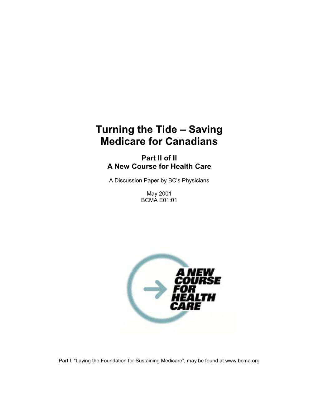 Turning the Tide – Saving Medicare for Canadians