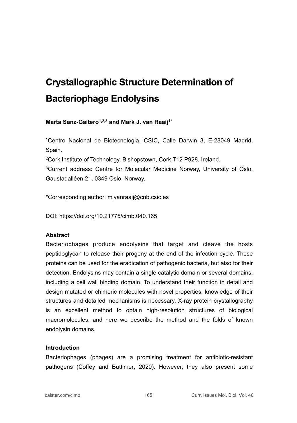 Crystallographic Structure Determination of Bacteriophage Endolysins