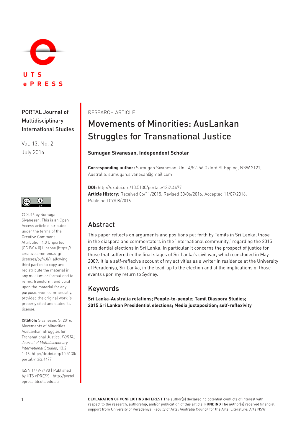 Movements of Minorities: Auslankan Struggles for Transnational Justice