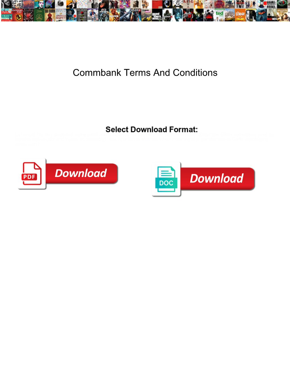 Commbank Terms and Conditions