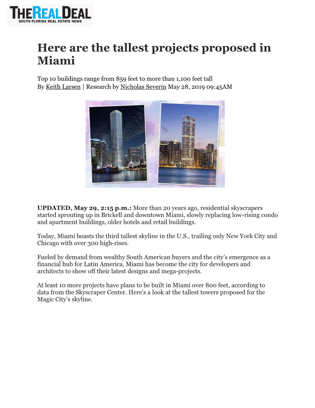 Here Are the Tallest Projects Proposed in Miami