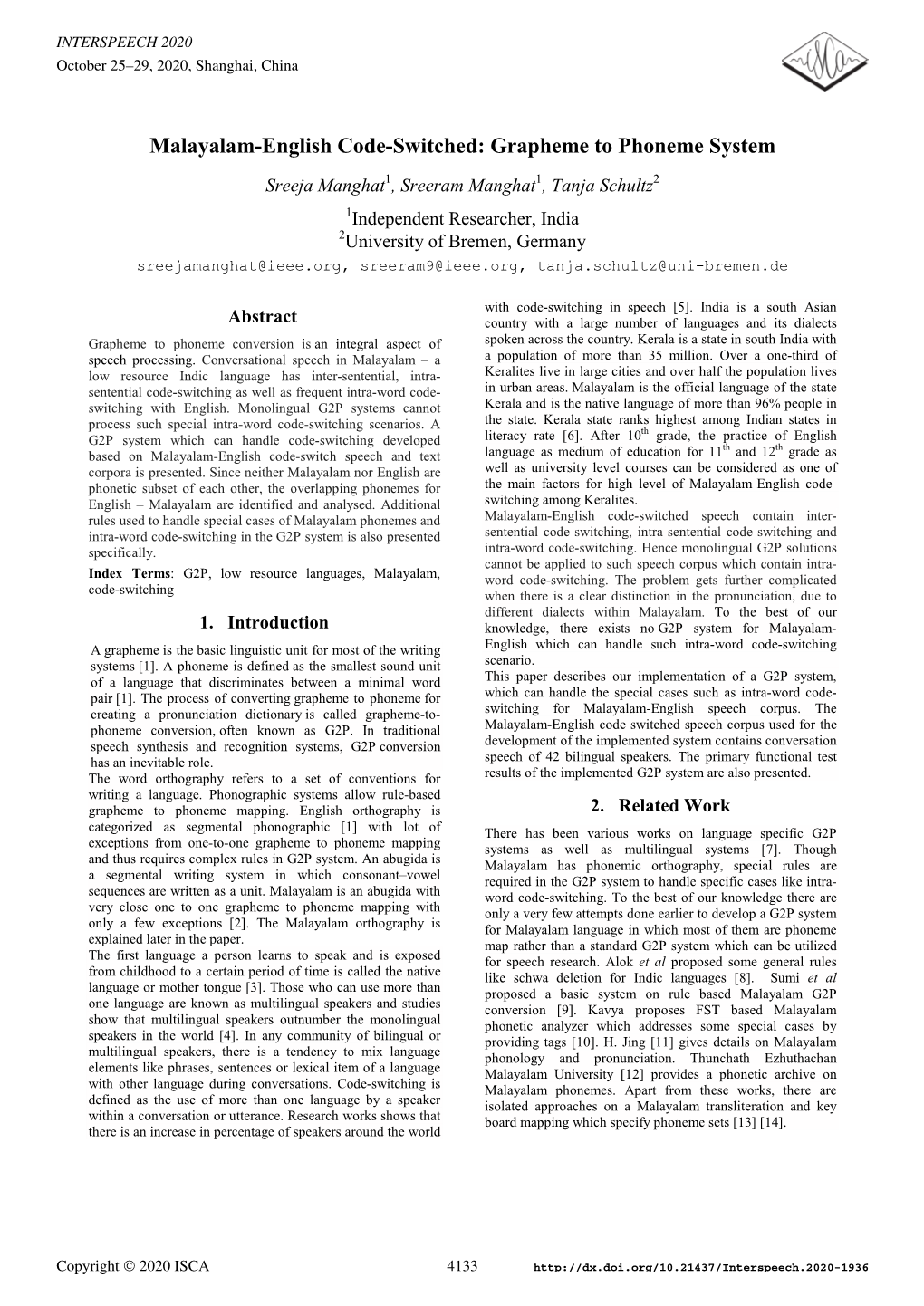 Grapheme to Phoneme System