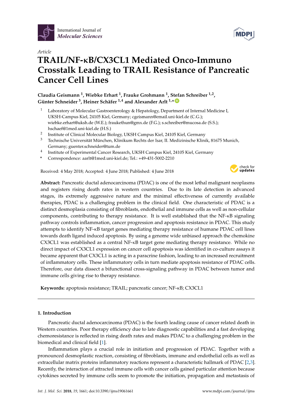 TRAIL/NF-B/CX3CL1 Mediated Onco-Immuno Crosstalk Leading To