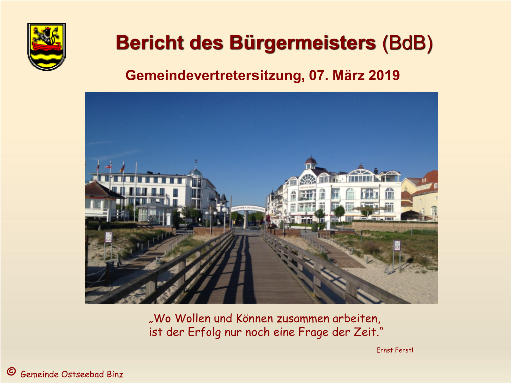 Bericht Des Bürgermeisters 03-2019