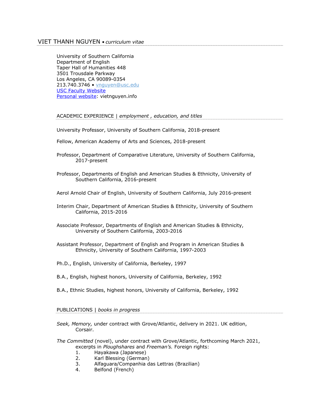 Viet Thanh Nguyen CV 2021 Public