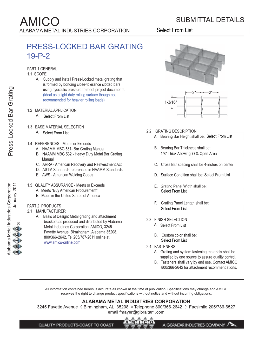 Press-Locked Bar Grating 19-P-2