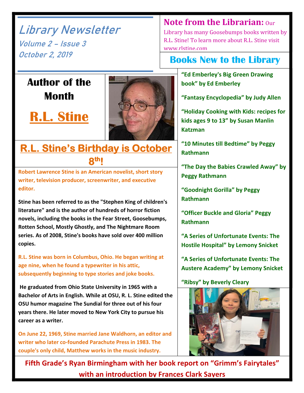 R.L. Stine! to Learn More About R.L