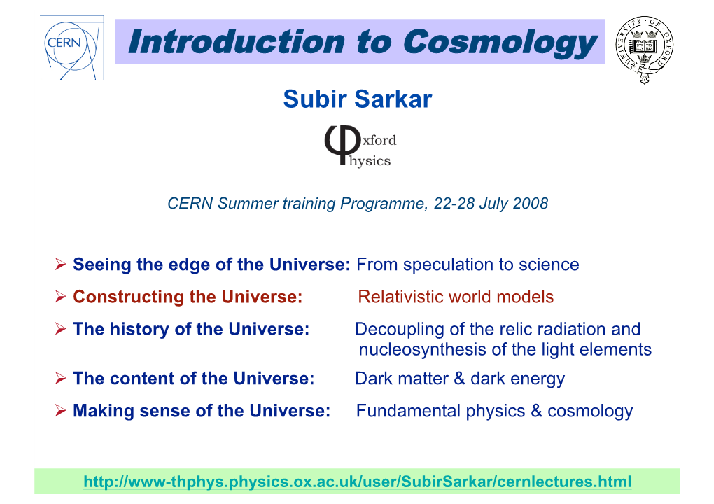 Introduction to Cosmology