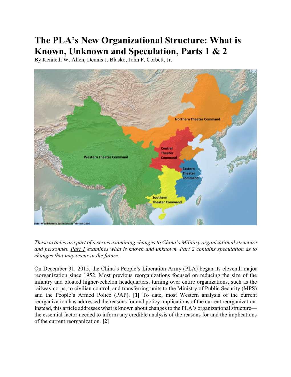 The PLA's New Organizational Structure