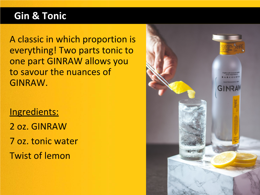 GINRAW Cocktail Guide