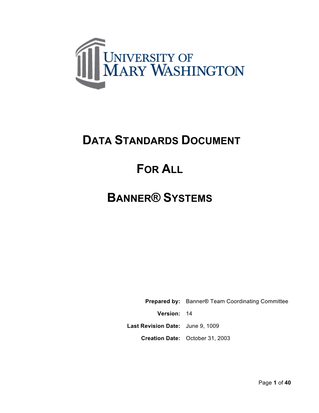 Data Standards Version