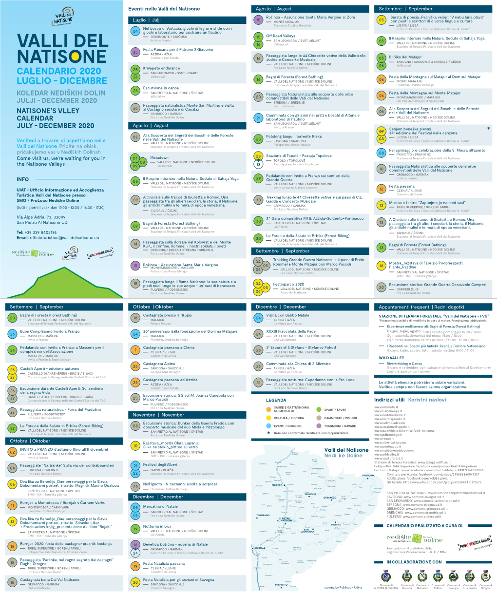 Calendario Valli Del Natisone 2020-2