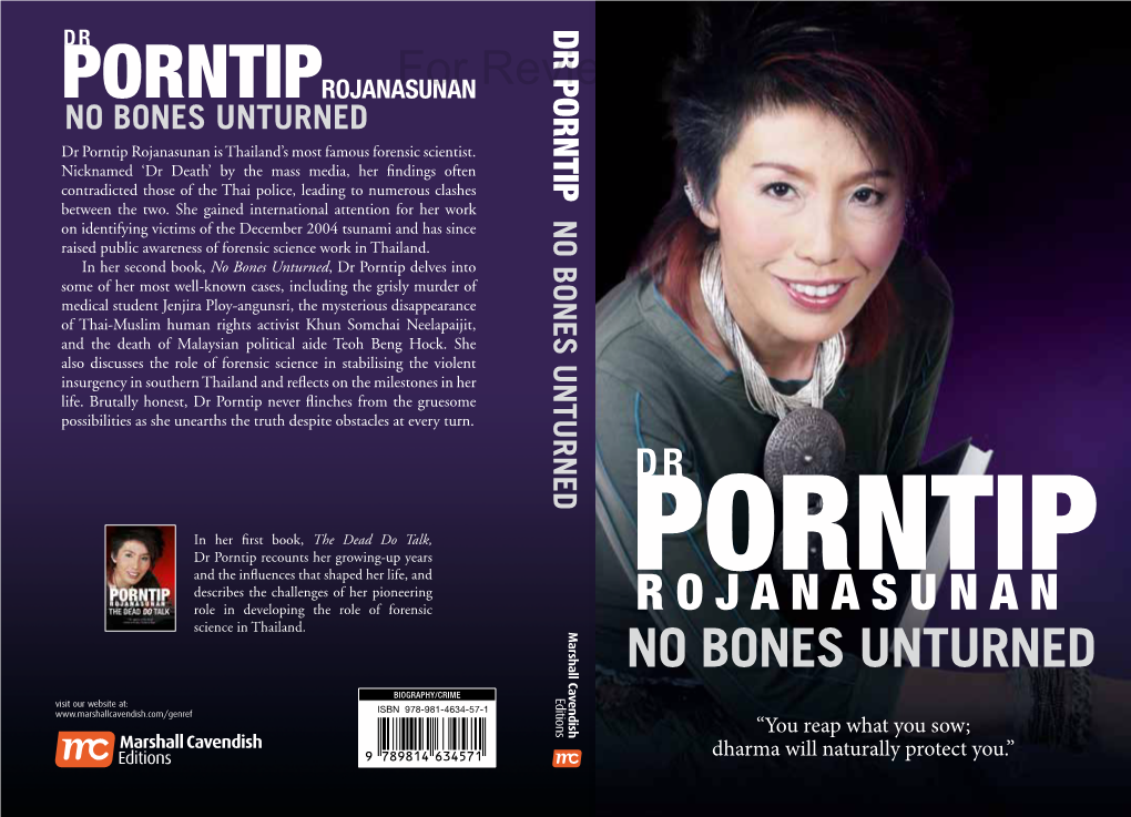 Porntip for Review Only Porntiprojanasunan No Bones Unturned Dr Porntip Rojanasunan Is Thailand’S Most Famous Forensic Scientist