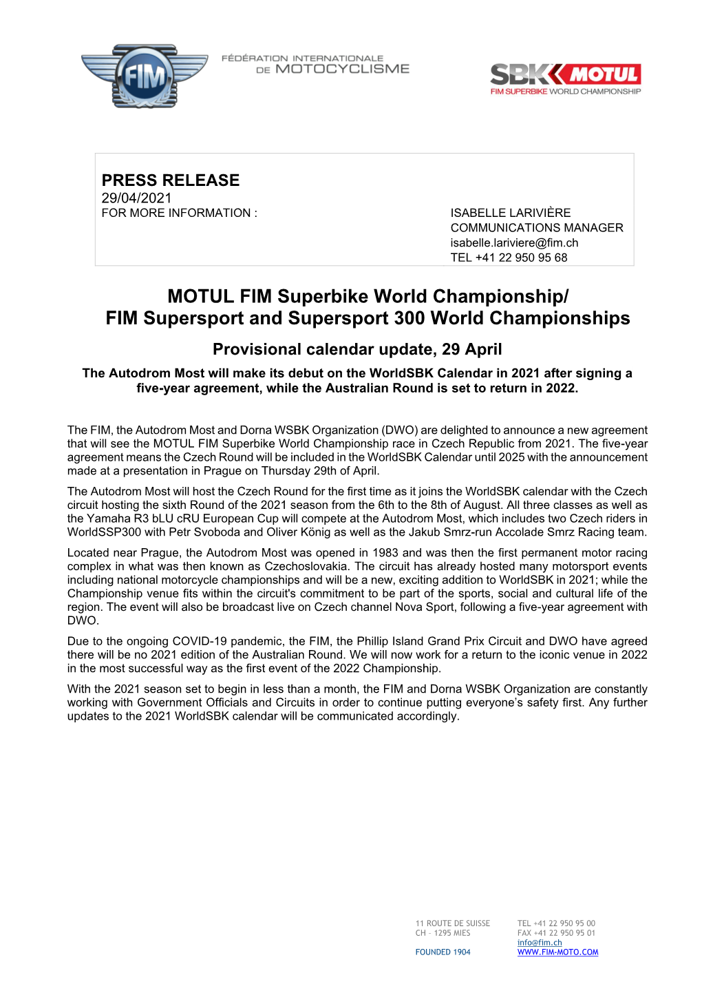 MOTUL FIM Superbike World Championship