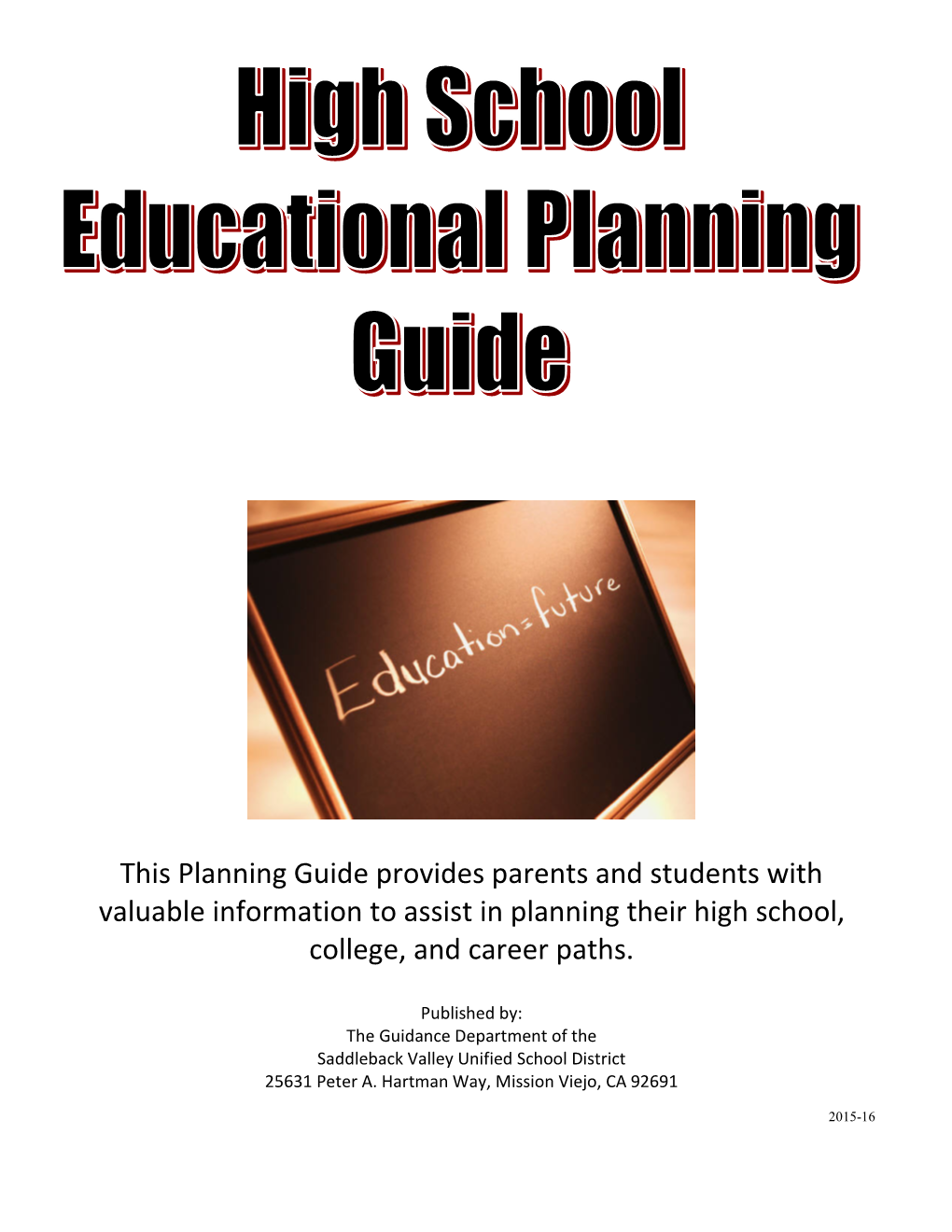 SVUSD High School Planning Guide