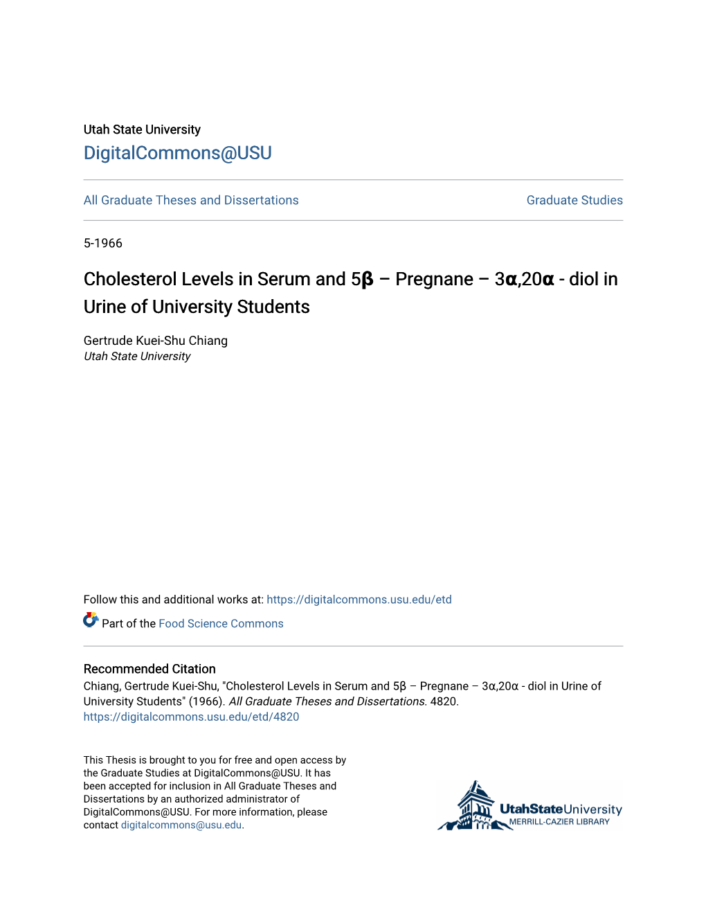 Diol in Urine of University Students