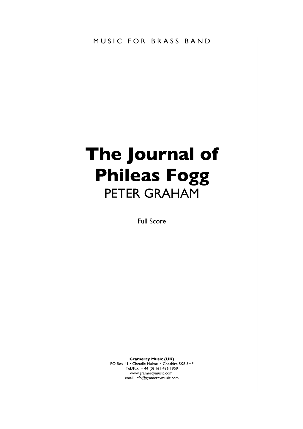 The Journal of Phileas Fogg PETER GRAHAM
