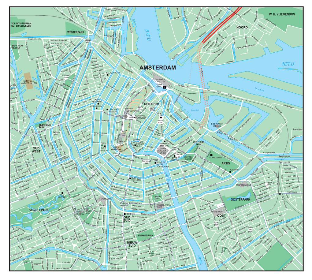 AMSTERDAM R R Oostelijk Marktkanaal St M Lindendwarstr Ra a Fagelstr Lindengracht a Aep T Sch a NOORDERKERK Ns Openhaven Front Tr Tichelstr F