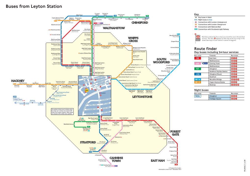 Buses from Leyton Station