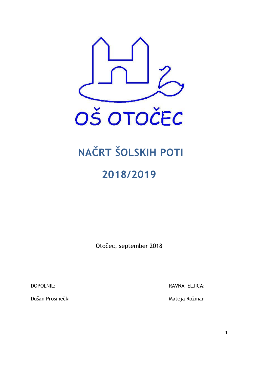 Načrt Šolskih Poti 2018/2019