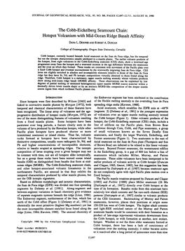 The Cobb&Hyphen;Eickelberg Seamount Chain: Hotspot Volcanism with Mid&Hyphen;Ocean Ridge Basalt Affinity