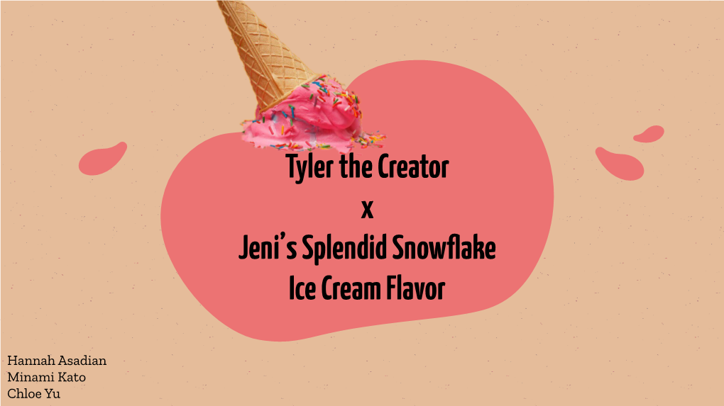 Tyler the Creator X Jeni's Splendid Snowflake Ice Cream Flavor