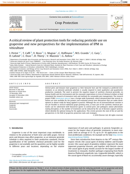 A Critical Review of Plant Protection Tools for Reducing Pesticide Use on Grapevine and New Perspectives for the Implementation of IPM in Viticulture