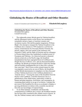 Globalizing the Routes of Breadfruit and Other Bounties