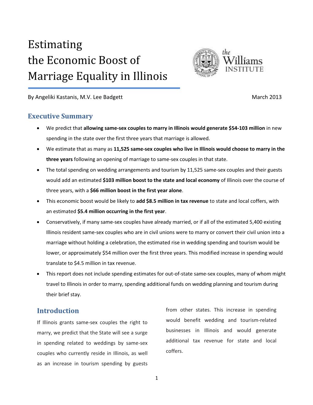 Estimating the Economic Boost of Marriage Equality in Illinois