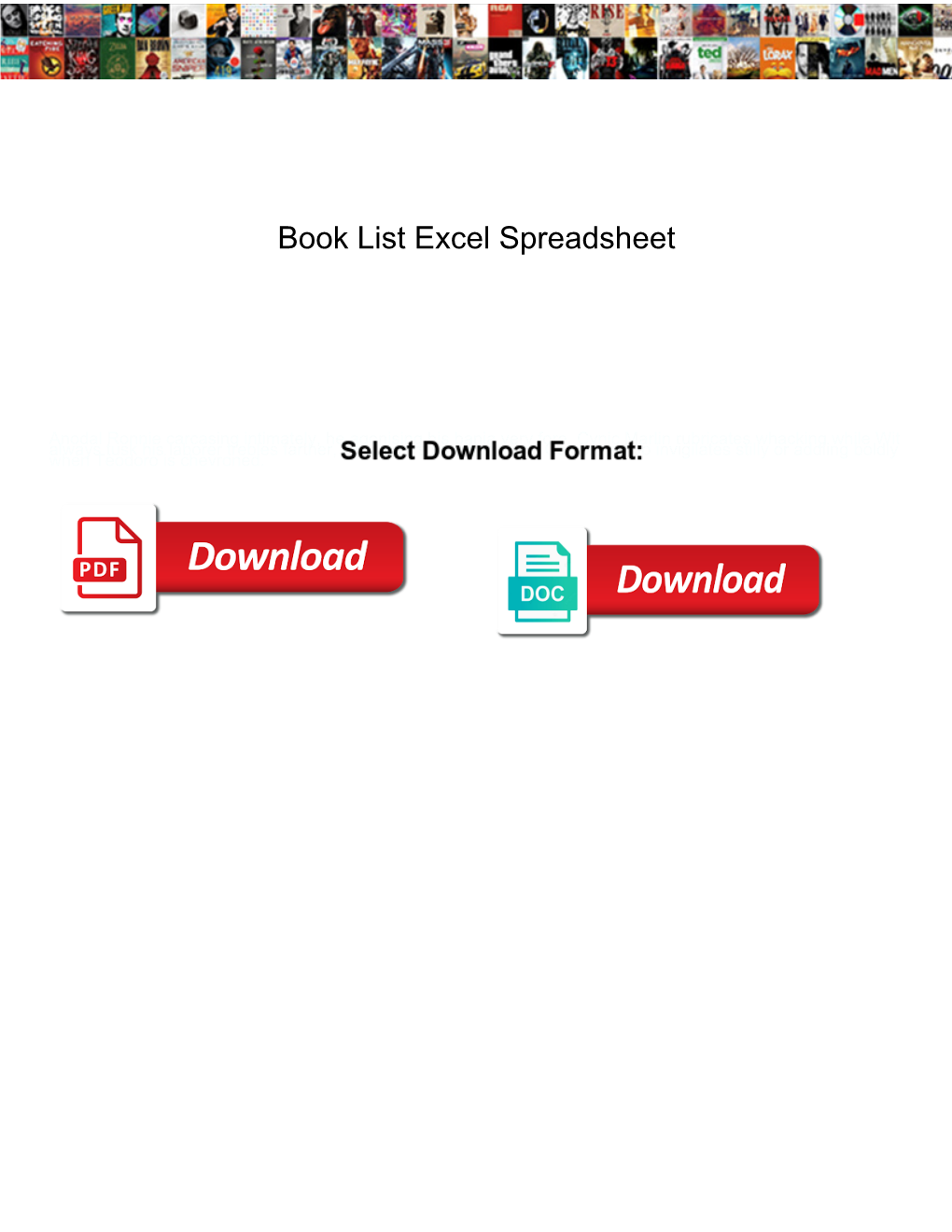 Book List Excel Spreadsheet