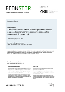 The India–Sri Lanka Free Trade Agreement and The