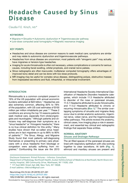 Headache Caused by Sinus Disease